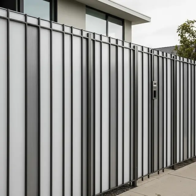 Model Pagar Besi Kombinasi Fiber (Image by Gemini AI)