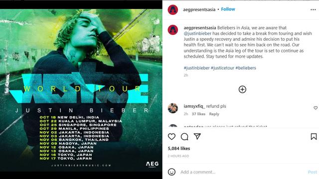 Unggahan AEG Presents Asia. (Instagram/ aegpresentsasia)