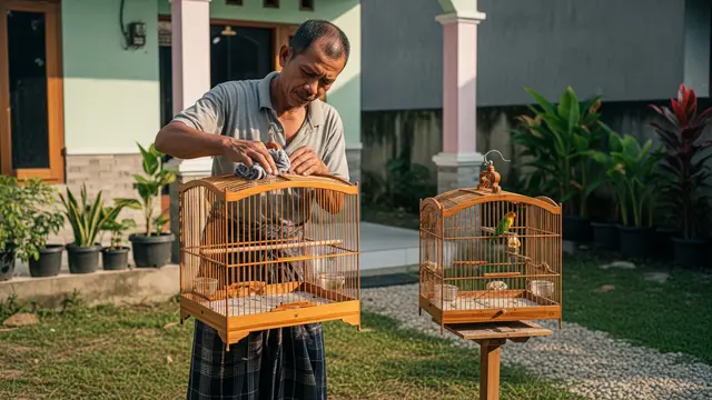 Membersihkan Sangkar Burung Tanpa Membuat Burung Stres