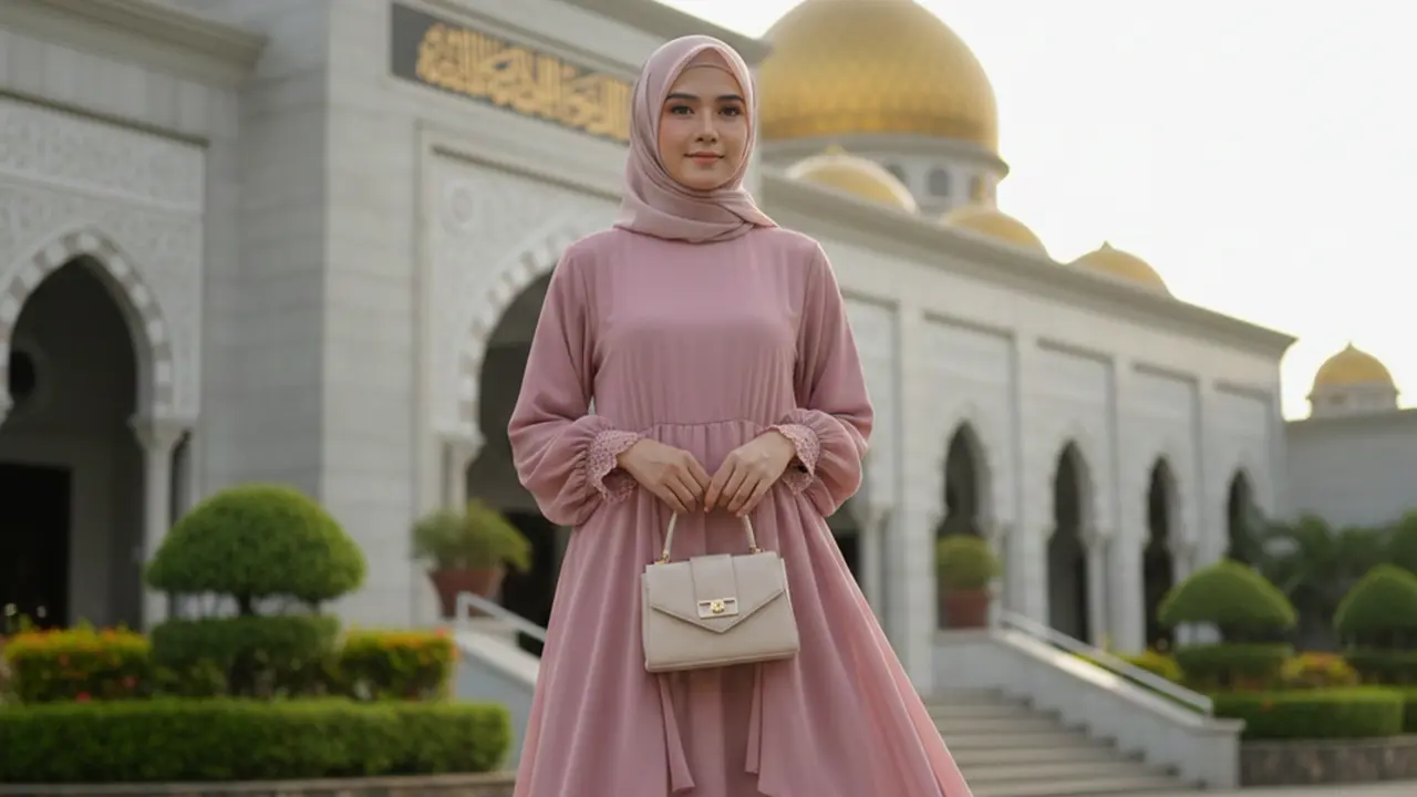 Model Gamis Kombinasi Ceruti