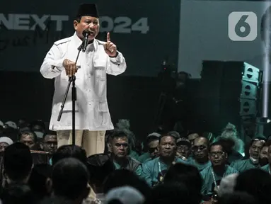 Ketua Umum Partai Gerindra Prabowo Subianto memberikan sambutan saat menghadiri acara PKB Road To Election 2024 di Tennis Indoor Senayan, Jakarta, Minggu (30/10/2022). Acara itu dihadiri oleh para kader Partai Kebangkitan Bangsa (PKB) dari seluruh wilayah di Indonesia. (merdeka.com/Iqbal S Nugroho)