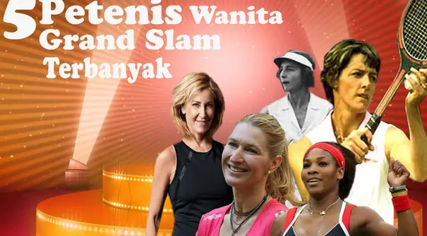 Video 5 petenis wanita peraih Grand Slam terbanyak di dunia, salah satunya adalah Margaret Court berasal dari Australia dengan meraih 24 Grand Slam.