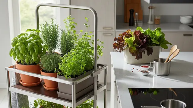 Model Kebun Sayur Rumahan yang Menyatu sama Dapur (AI)