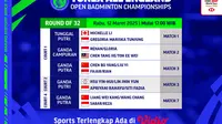 Jadwal Live Streaming BWF All England Open 2025, Pertandingan Indonesia Hari Ini di Vidio