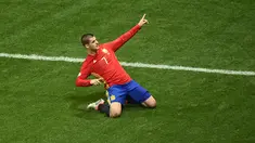 Alvaro Morata cetak 2 gol saat Spanyol memetik kemenangan 3-0 atas Turki pada laga kedua Grup D Piala Eropa 2016 di Allianz Riviera, Nice, Sabtu (18/6/2016) dini hari WIB. (AFP/Bertrand Langlois)