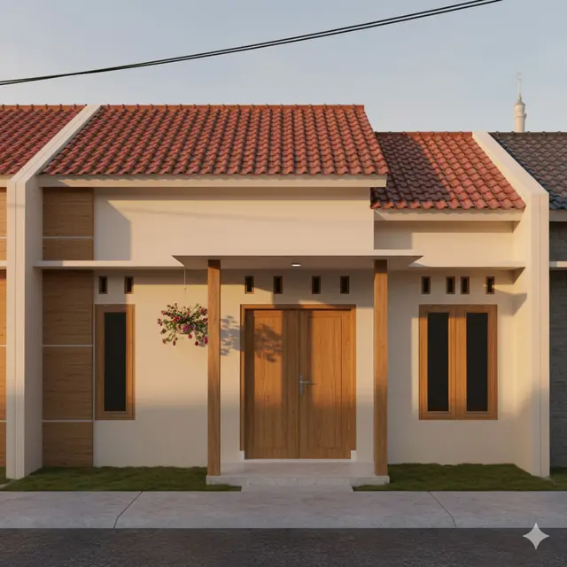 Desain Rumah Atap Genteng Klasik 1 Lantai