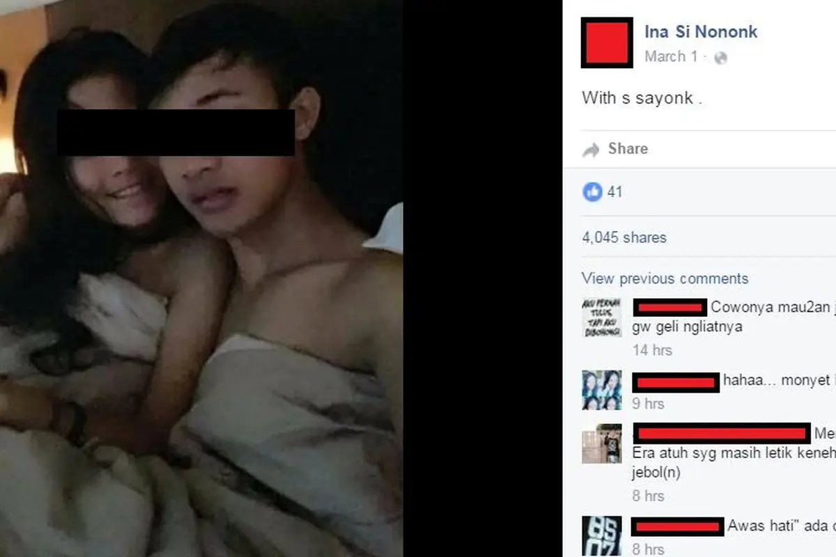 [Bintang] Anak SMP cowok-cewek seranjang tanpa busana malah pamer di Facebook