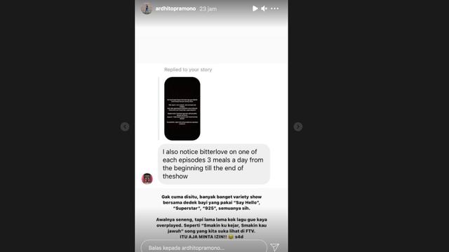 Ardhito Pramono Pasrah Lagunya Sering Digunakan Variety Show di Korea Tanpa Izin. (instagram.com/ardhitopramono)