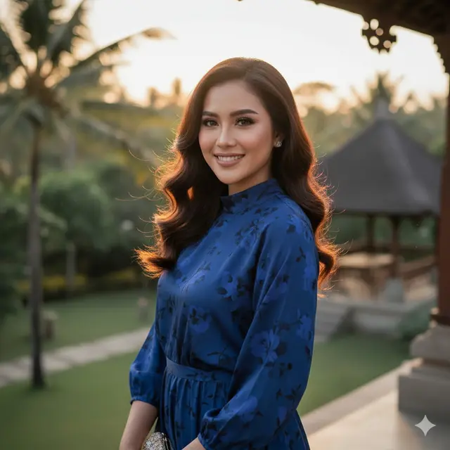 Model Rambut Wanita Panjang Bergelombang (Foto: Gemini AI)
