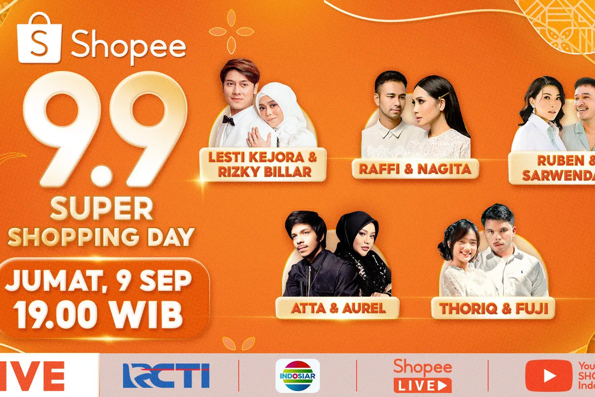 5 Pasangan Artis Kesayangan Netizen Siap Bikin Baper di Shopee 9.9 Super Shopping Day TV Show