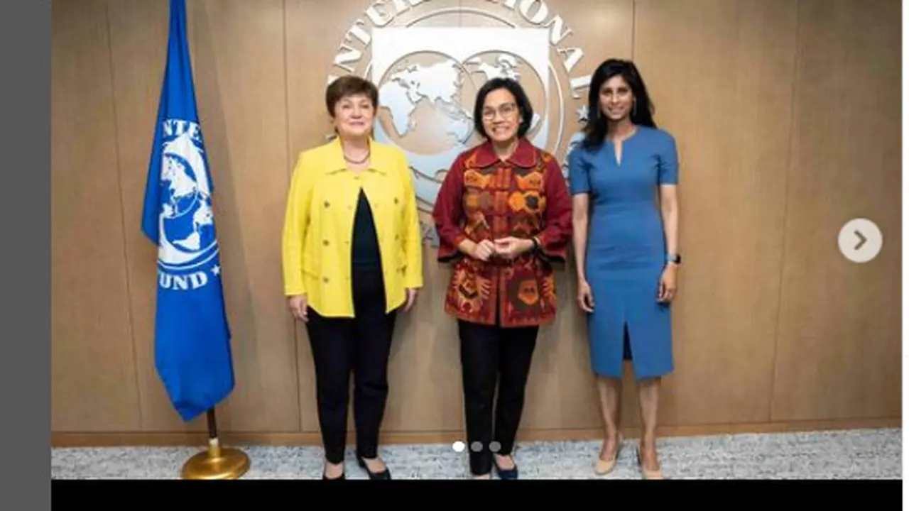 Direktur Pelaksana Dana Moneter Internasional (IMF) Kristalina Georgieva dan Menkeu Sri Mulyani. Foto instagram @rkristalina.georgieva