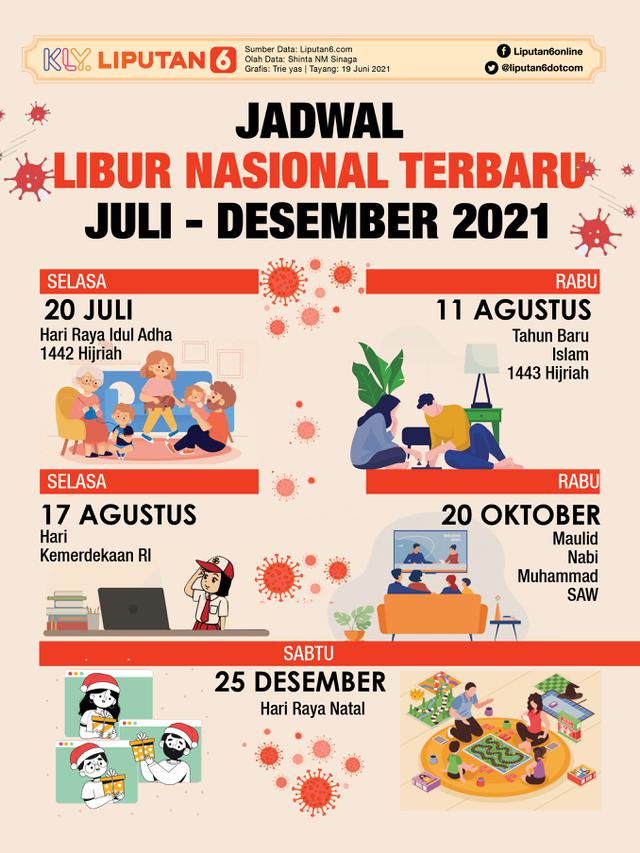 Infografis Jadwal Libur Nasional Terbaru Juli - Desember 2021