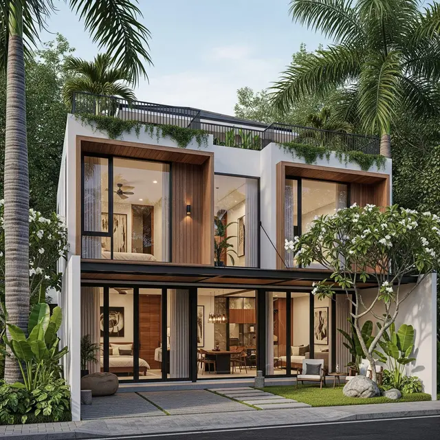 Rumah Mungil Estetik dengan Sentuhan Tropis Modern