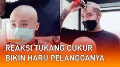 Sebuah aksi haru ditunjukkan oleh tukang cukur rambut ketika memotong rambut pelanggannya menarik perhatian.
