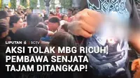 Unjuk rasa menolak program Makan Bergizi Gratis di Makassar, berlangsung ricuh. Akibatnya, tiga mahasiswa dibawa ke kantor polisi.
