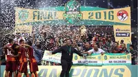 Pusamania Borneo FC berhasil menjuarai Piala Gubernur Kaltim usai mengalahkan Madura United 1-0 di Stadion Palaran, Samarinda, Minggu (13/3/2016). (Instagram Borneo FC)