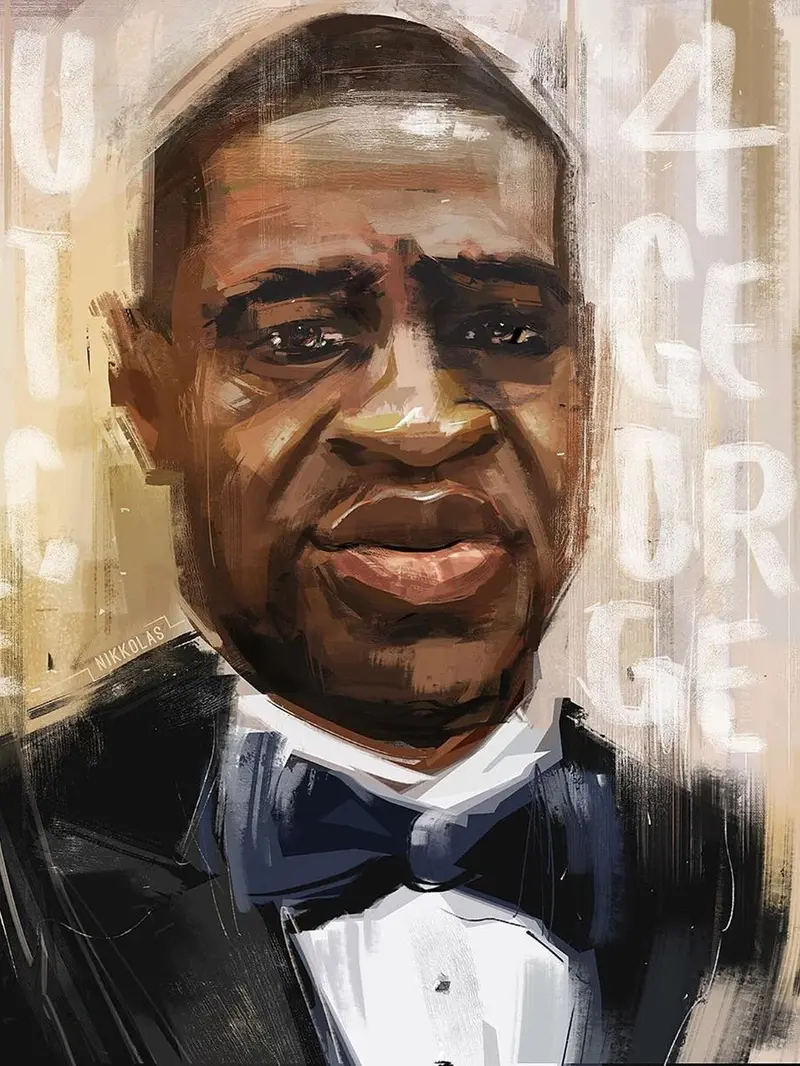 Sketsa George Floyd. (Foto: Instagram @michelleobama)