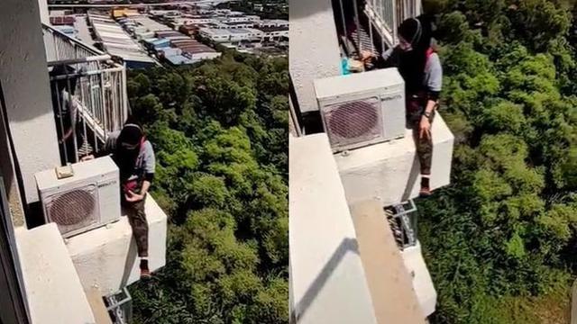 Ibu 4 Anak Pasang AC di Gedung
