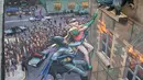 Robin dan Batman siap menyelamatkan orang yang terjebak di atas gedung. (Source: muralmedan.com)