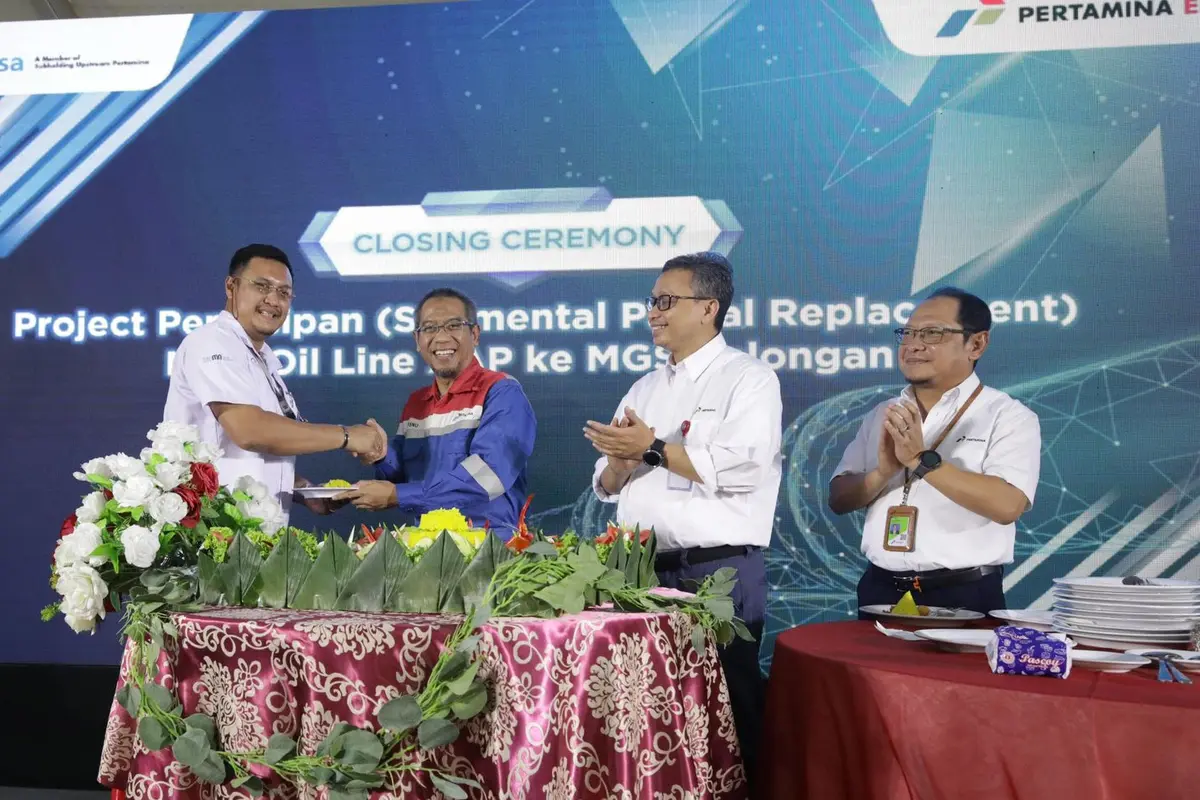 PT Elnusa Tbk (ELSA) turut berperan aktif dalam Proyek Penyisipan (Segmental Partial Replacement) Main Oil Line XAP ke MGS Balongan. (Foto: Elnusa)