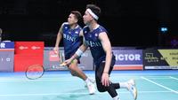 Ganda putra Indonesia, Fajar Alfian/Muhammad Rian Ardianto, pada perempat final Australia Open 2023, di Quay Centre, Sydney Olympic Park, Sydney, Jumat (4/8/2023). (Bola.com/PBSI)