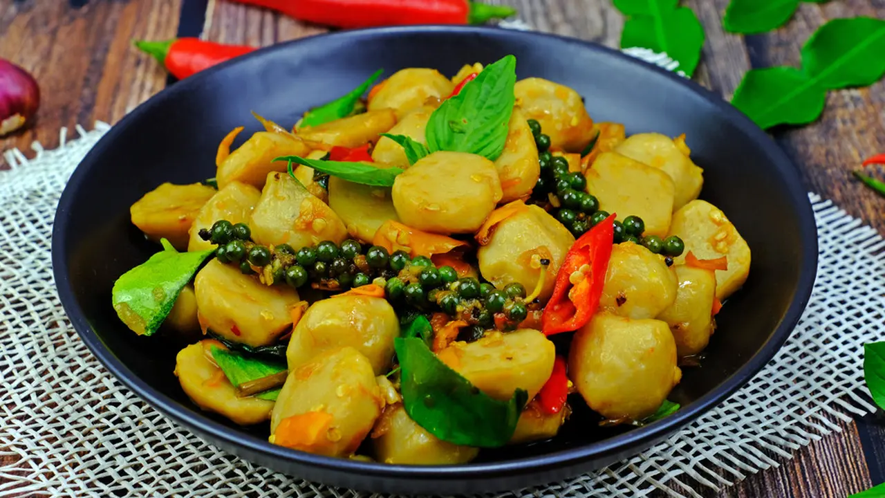 bakso ikan tumis