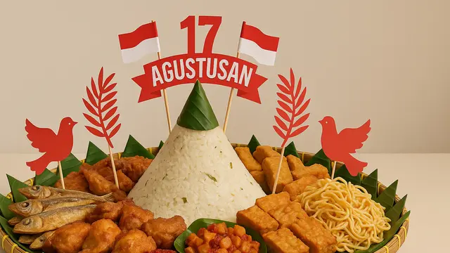 Ide Isi Tumpeng 17 Agustusan yang Unik dan Kreatif/Ilustrasi AI