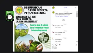 Hoaks Petani Milenial Kembali Beredar di Media Sosial, Cek Daftar dan Faktanya