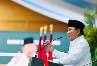 Presiden Prabowo Subianto saat memberikan pengarahan dalam rapat kerja pemerintahan di Istana Merdeka Jakarta, Rabu (8/4/2026) (Biro Pers Istana)