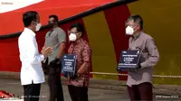 Presiden Jokowi meninjau evakuasi Sriwijaya Air SJ 182 di JICT
