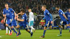 Shinji Okazaki membawa Leicester City menang 1-0 atas Newcastle United dalam laga Liga Inggris di Stadion King Power, Selasa (15/3/2016) dini hari WIB. (AFP/Paul Ellis)