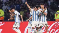 Timnas Argentina U-20 meraih kemenangan 3-0 atas Guatemala pada laga kedua Grup A Piala Dunia U-20 2023 di&nbsp;Estadio Unico Madre de Ciudades, Rabu (24/5/2023) dini hari WIB. (AFP/ALFREDO LUNA/TELAM)