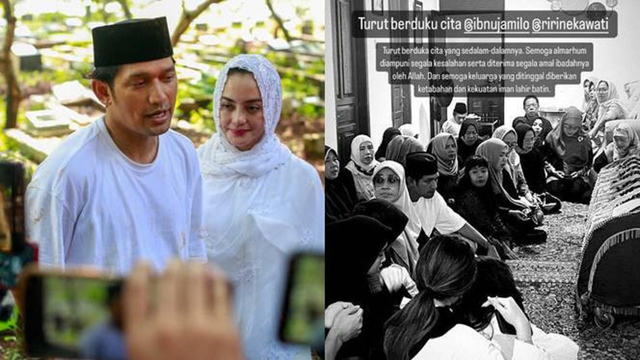 Ikut Angkat Jenazah, Ini 6 Potret Pemakaman Ayah Ibnu Jamil