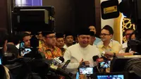 Menko Bidang Perekonomian Airlangga Hartarto di Hotel Fairmont Jakarta, Senin (1/4/2024) (Liputan6.com/Ady Anugrahadi)
