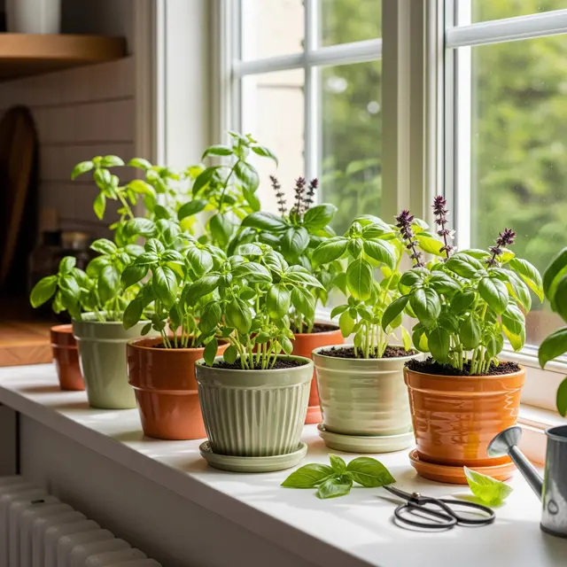 Cara Membuat Kebun Basil Mini di Jendela Dapur