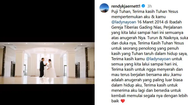 Rendy Kjaernett dan Lady Nayoan. (Instagram/ rendykjaernett1  )