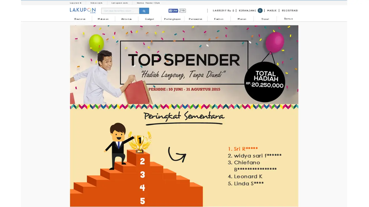 Lakupon - Top Spender Program 0615