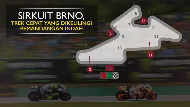 Berita video motion grafis tentang sirkuit Brno, yang merupakan sirkuit favorit pebalap MotoGP dan fans.