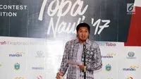 Anggota DPR RI Komisi XI Maruarar Sirait memberi sambutan saat pameran Foto Toba Nauli 2017 di Museum Mandiri, Jakarta, Kamis (27/7). Pameran ini menyajikan keindahan Danau Toba bersama keragaman budaya dan toleransinya ke mata dunia. (Liputan6.com/Pool)