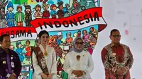 Istri Wapres Gibran Rakabuming Raka, Selvi Ananda bersama Menteri PPPA Arifatul Choiri Fauzi meresmikan Ruang Bersama Indonesia bertepatan dengan momen Hari Ibu. (Liputan6.com/Pramita Tristiawati)