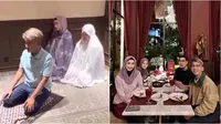 Potret Ruben Onsu imami salat Desy Ratnasari dan putrinya dan buka puasa Syawal bareng. (sumber: Instagram/by_abank)