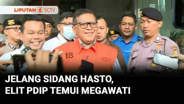 Sehari jelang sidang perdana Sekjen PDI Perjuangan, Hasto Kristiyanto. Sejumlah anggota Komisi III DPR RI dari Fraksi PDIP bertemu Ketua Umum PDIP Megawati Soekarnoputri.