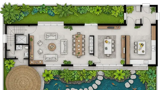 Desain Rumah Bergaya Vila Tropis