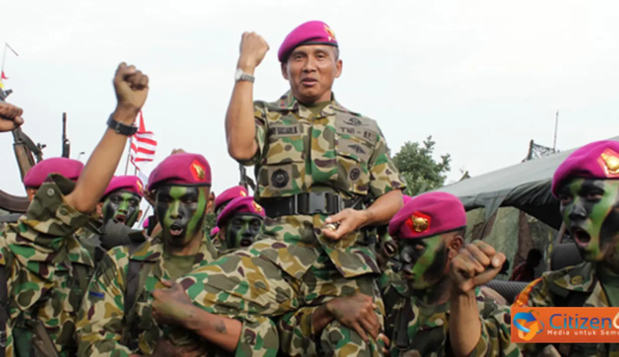Citizen6, Pasuruan: Upacara pembaretan ini mrupakan salah satu tradisi khas Korps Marinir yang mengandung makna penting dan bersejarah bagi setiap prajurit Korps Marinir. (Pengirim: Marinir)