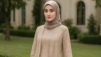 7 Model Long Dress Brokat A-Line dengan Outer, Elegan dan Cocok Dipadukan dengan Jilbab