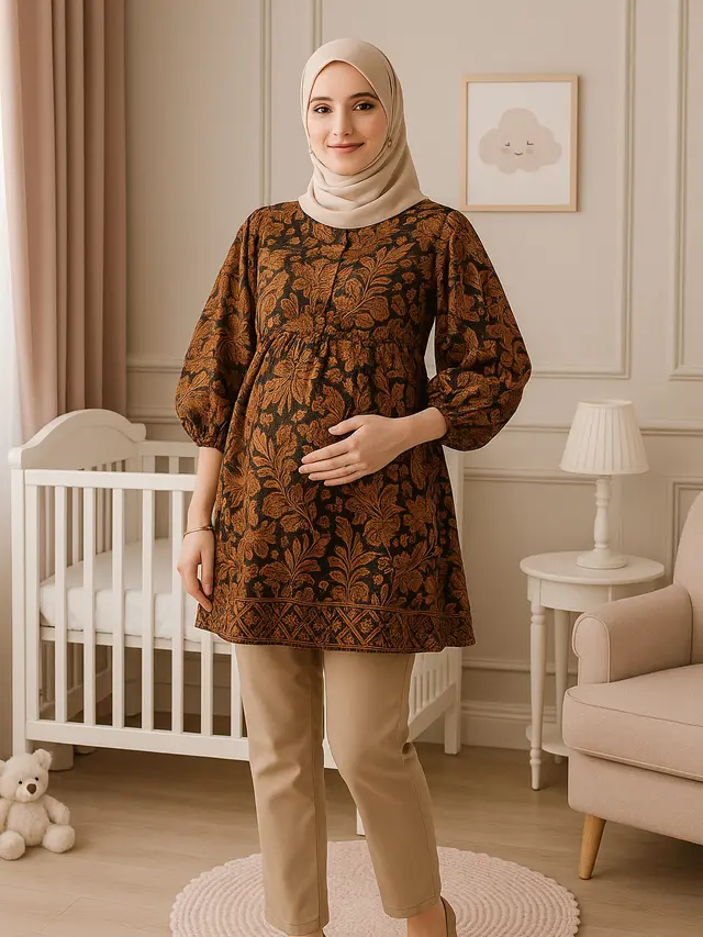 Model Tunik Batik Ibu Hamil