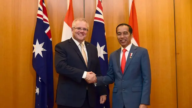 Kunjungan Jokowi ke Australia, temui PM Scott Morrison.