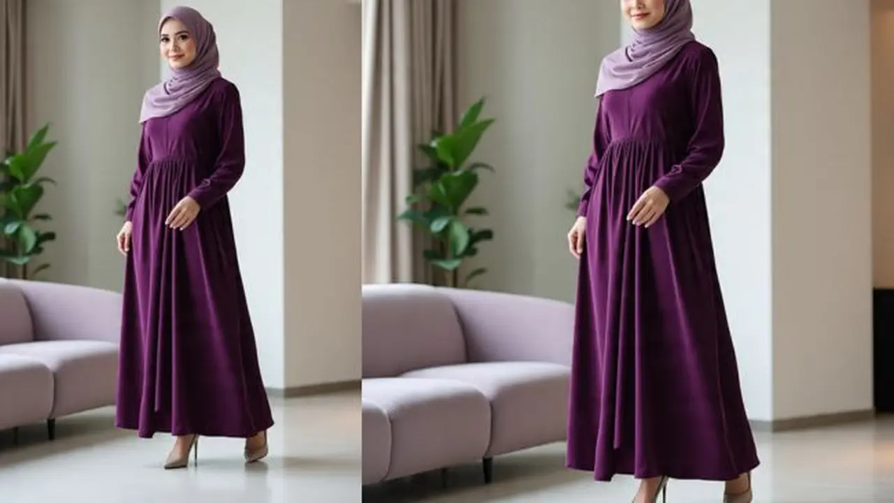 Ilustrasi Gamis (Sumber Gambar: Meta AI)