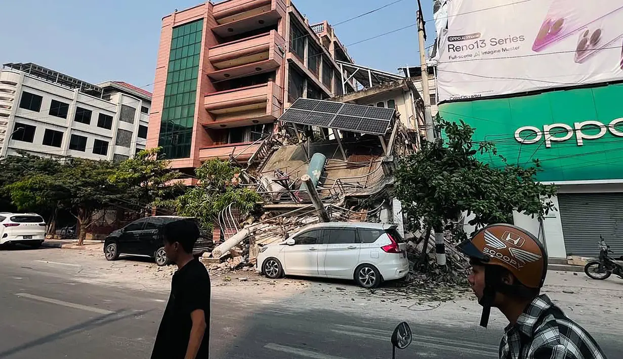 Gempa menyebabkan kehancuran besar di Thailand dan Myanmar. (Foto: AFP)