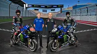 Peluncuran tim Monster Energy Yamaha untuk MotoGP 2021 secara virtual, Senin (15/2/2021). Yamaha mengandalkan Fabio Quartararo dan Maverick Vinales. (Yamaha MotoGP)